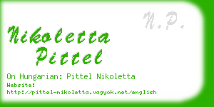 nikoletta pittel business card